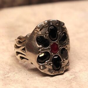 Vintage Natural Sapphire & Ruby 925 Sterling Silver Ring